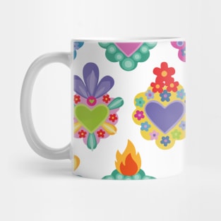 Mexican colorful cute sacred heart adorable folk art kawaii dopamine dressing design Mug